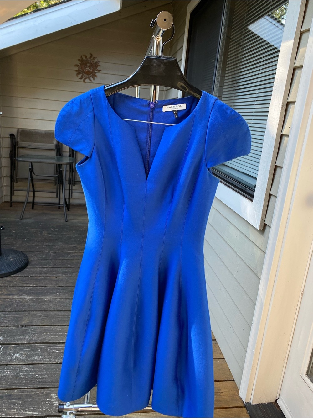 Halston Heritage Cobalt Blue Fit-and-Flare Dress